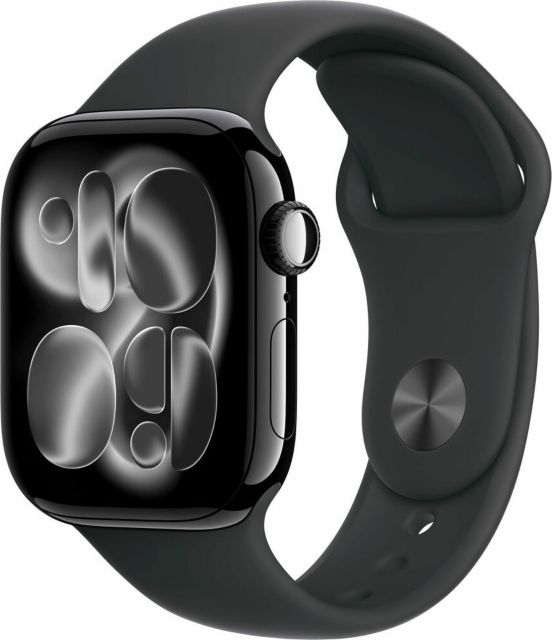 Apple Watch Series 11 GPS 42mm Jet Black Aluminum Case with Black Sport Band - M/L